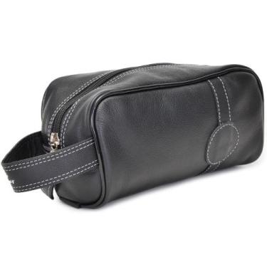 Imagem de Nécessaire Organizador Para Viagem De Couro. - CLA - CLE, Preto