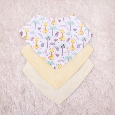 Imagem de Kit Babador Impermeável para Bebê 3 peças - Miguel Baby, Girafa