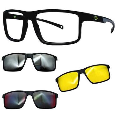 Imagem de Oculos Mormaii Swap 5 6127 AAS Preto Fosco Com 3 Clipons, Prata, Red, 