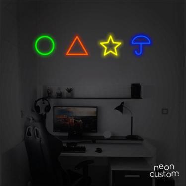 Imagem de painel letreiro led Neon Round 6 decoracao festa bar - Neon Custom, Mu