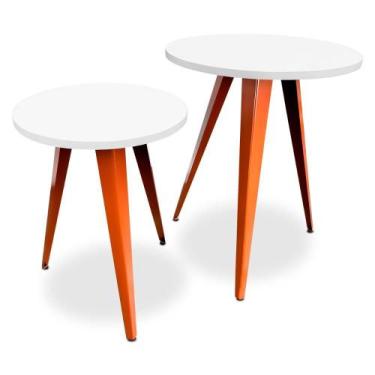 Imagem de Conjunto Jogo Mesa De Canto Decorativa Lateral Ornes Para Sala Quarto 