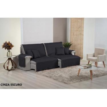 Imagem de Protetor Sofá Retrátil Luxo 03 Lugares Matelado - mayra enxovais, Cinz