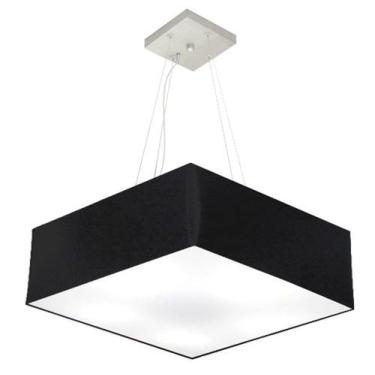 Imagem de Lustre Pendente Quadrado Vivare Md-4032 Cúpula em Tecido 15/50x50cm - 