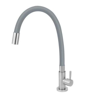 Imagem de Torneira Cozinha Inox Mesa Flexível Cinza 304 Escovado - Modelar