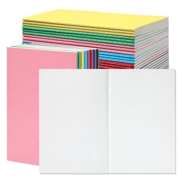 Imagem de miikoul Pacote com 24 cadernos coloridos A5 em branco, 20 x 14 cm, diários pequenos A5 a granel para viajantes, 60 páginas/30 folhas, cadernos pautados para faculdade, 80 GMS, para adultos, crianças,