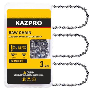 Imagem de KAZPRO Corrente de Motosserra de 10", Passo 3/8" Lp, Calibre 0,050", 40 Elos de Transmissão, Lâmina de Corrente de Serra de Vara, Baixo Recuo, Sistema de Lubrificação, Serve para Echo, Worx, Sun Joe,