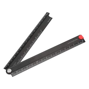 Imagem de Régua dobrável de 0 a 300 mm, Régua de liga de alumínio, Régua de medição de ângulos 90°Folding Metal Stationery Ruler, Régua de medição geométrica ajustável para ferramentas