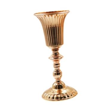 Imagem de Bothyi Vaso de metal para centro de mesa de casamento, vaso alto para flores trompete, arranjo de flores de ferro, suporte para flores para festa, recepção, L