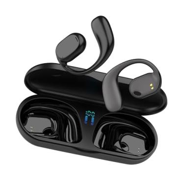 Imagem de OPWAOTO Fone de Ouvido Bluetooth 5.3 Sem Fio - Som Estéreo, 12 Horas de Bateria, Tela Digital, Baixa Latência para Jogos, à Prova d'Água, com Microfone
