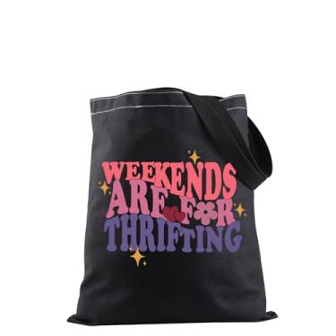 Imagem de JXGZSO Bolsa de compras Thrift Store Weekends Are For Thrifting Tote Bag Thrifting Gift Thrift Shops Gift Thrifter Gift, São para bolsa Thrifting, One Size