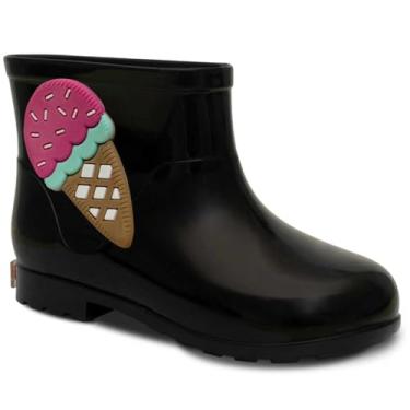 Imagem de Bota Galocha Moda Infantil Nº 21 ao 26 Botinha Feminina Menina Sorvete 09.39 (Preto, BR, Criança de 1 a 3 anos, Numérico, 24)