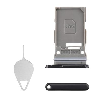 Imagem de BESJMYT Substituição da bandeja do cartão SIM para Samsung Galaxy S23 Ultra (versão SIM único) Phantom Black Card Slot Holder Holder Adapter with Needle Ejector for S23 Ultra SM-S918U SM-S918U1