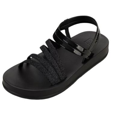 Imagem de Sandália Feminina Conforto Flat Moderna Brilho Flare Zaxy