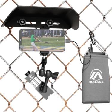 Imagem de Suporte de cerca de celular com sombra para iPhone, Mevo Start, telefones, GoPro e outras câmeras de ação, kit de montagem para gravação de jogos de beisebol, softbol e tênis (M8)