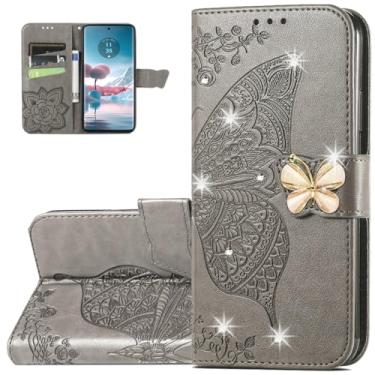 Imagem de Monwutong Capa carteira de celular para Motorola Edge 40 Neo, capa flip de couro PU 3D com estampa de borboleta, fecho magnético e compartimentos para cartões de dinheiro, coldre de telefone para Moto