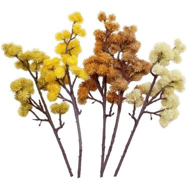 Imagem de Kit 15 Plantas Artificial Mamonas Decoração Para Jardim 70cm