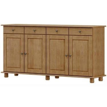 Imagem de Balcao Madeira Maciça 4 Portas 4 Gavetas 169 Cm 8929 Freijo Milani Store Freijo