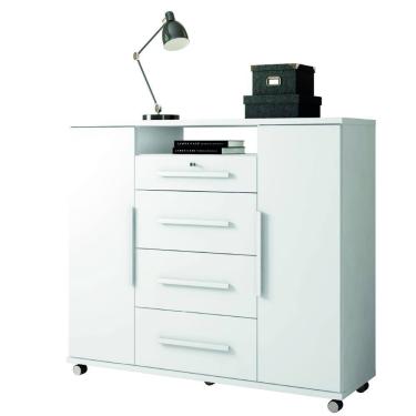 Imagem de Cômoda Sapateira com Chave 4 Gavetas 2 Portas Versátil Zanzini