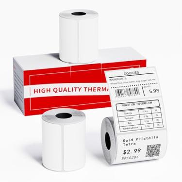 Imagem de Ponek Etiqueta quadrada 1,18" x 0,78" (30 x 20 mm), compatível com etiquetadora M110/ M220/ M100/ M120/ M260/M220, branca, 320 etiquetas/rolo, etiquetas térmicas adesivas multiuso, 3 rolos