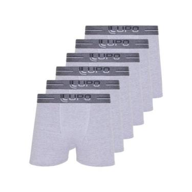 Imagem de Kit com 6 Cuecas Boxer Lupo 784-016, Cinza, GG