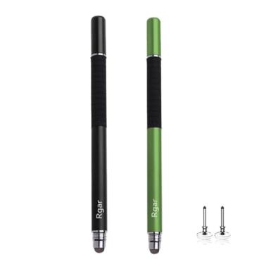 Imagem de Canetas Stylus para Samsung Galaxy Tab A9/A9Plus/A8/A8plus/A7/A7lite/iPad/Microsoft Surface/Fire HD e todos os dispositivos com tela sensível ao toque capacitiva + pontas substituíveis (preto + verde)