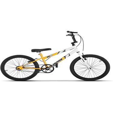 Imagem de Bicicleta de Passeio Ultra Bikes Esporte Bicolor Rebaixada Aro 20 Reforçada Freio V-Brake Infantil Juvenil Amarelo/Branco