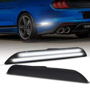 Imagem de AUTOONE Luz de marcador lateral LED traseira compatível com Ford Camaro 2015-2023 refletores de para-lama branco traseiro lâmpadas refletores lentes fumadas, 2 peças