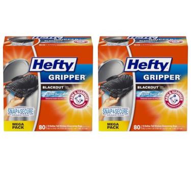 Imagem de Sacos de lixo blackout ultra fortes da Hefty (jato limpo, cordão de cozinha alto, 45,5 litros, 80 unidades) (pacote com 2 (80 unidades)