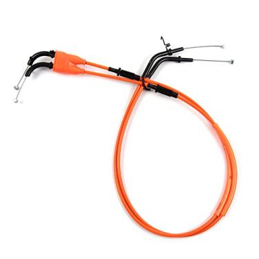 Imagem de zurio Cabo de acelerador para Kawasaki Ninja ZX10R ZX-10R 2006-2007 linha de fio inoxidável e acessórios de substituição de motocicleta de borracha laranja