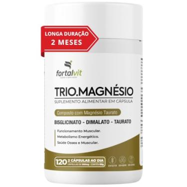 Imagem de TRIO.MAGNÉSIO - Longa Duração: 2 Meses de Uso, Bisglicinato - Dimalato - Taurato, 260mg Alta Concentração,120 Cápsulas, Fortalvit