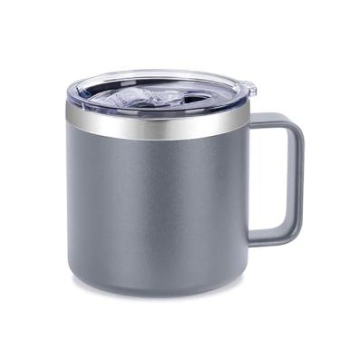 Imagem de Caneca Termica Cafe, Caneca de Café Termica, Caneca Termica com Tampa, Capacidade 420ml, Parede Dupla Isolada a Vácuo,Tampa Vedada, inox, para Cerveja, Café, Agua, Leite etc (Cinza)