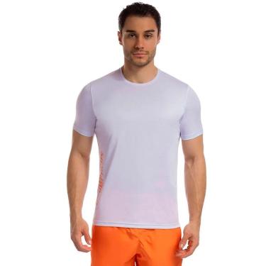 Imagem de Camiseta Olympikus Basic Logo Masculina Branco e Laranja
