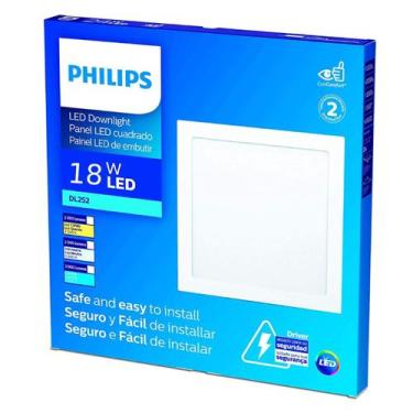 Imagem de Luminaria Led Quadrada 18W Sobrepor Dl252 Philips, Bivolt
