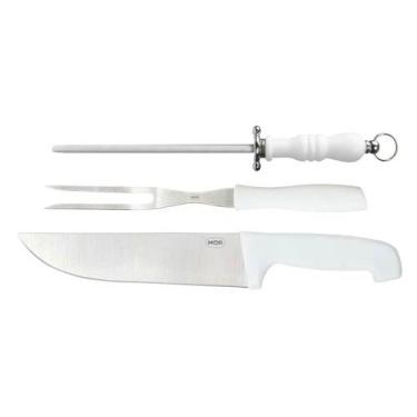 Imagem de Kit do Assador - Faca, Garfo e Chaira 003310 MOR