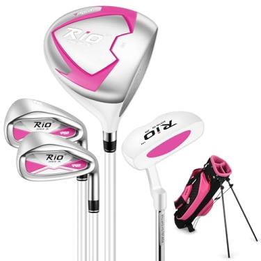 Imagem de PGM Conjunto de tacos de golfe júnior - tacos de golfe infantis para idades 3-5, 6-8, 9-12 | Destro - Motorista grande Sweet Spot 360cc - Eixos de grafite leves - Bolsa de suporte de golfe