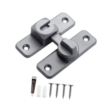 Imagem de Fenteer Fechadura para porta de correr de celeiro, fechadura para porta de guarda-roupa, ferragens para quarto de hotel, Cinza