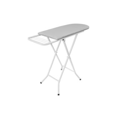 Imagem de Mesa de Passar Roupa Reforçada Tres Alturas Grande Passadeira Dobravel Com Porta Ferro(Branco)