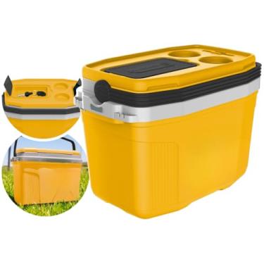 Imagem de Caixa Térmica Cooler 20 Litros Com Alça Praia Preto Camping