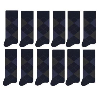 Imagem de Kit Com 12 Pares De Meias Clássica Casual Masculina De Algodão - Selen