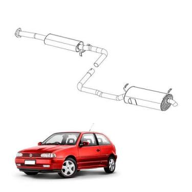 Imagem de Kit Completo Escapamento Gol 1.0 8V Trend 2002 a 2004 Aço - Pioneiro