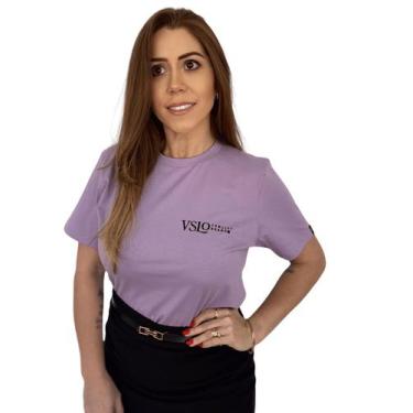 Imagem de Camiseta T-Shirt Lilás 100% Algodão Estampa Preta Valansuelo, GG, Lilá