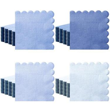 Imagem de Guardanapos de coquetel Zhanmai Dusty Blue Paper 25x25cm, pacote com 1