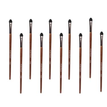 Imagem de 10 Pincéis Profissional Para Sombras Esfumar Linha Madeira Macrilan