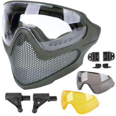 Imagem de Conjunto de óculos antiembaçante com 2 peças de substituição de lentes Airsoft Tactical Equipment Verde OD da ATAIRSOFT