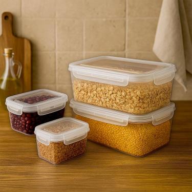 Imagem de Escolha Seu Kit Potes Herméticos para Mantimentos de Cozinha Alimentos Armário Acrílico Plástico