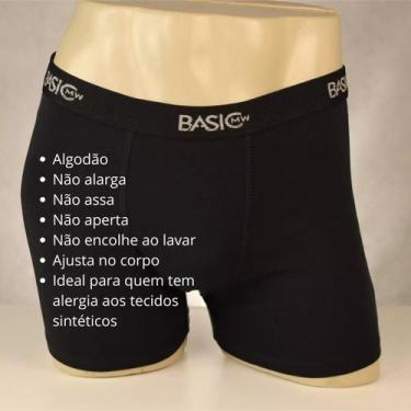 Imagem de Kit 6 Cuecas Masculina Boxer 96% Algodão Cores Sortidas - P - Basic MW