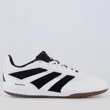 Imagem de Chuteira Adidas Predator Club Futsal Juvenil Branca e Preta, 35