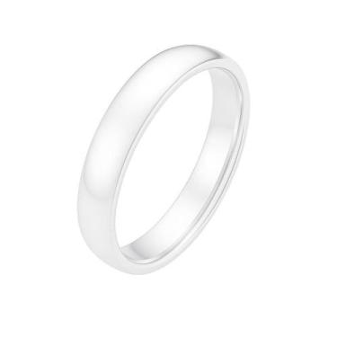 Imagem de Anel Namoro Compromisso Prata 4mm Tradicional Anatomica Tungstenio - A