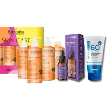 Imagem de Kit Skincare Vitamina C Clareador Rhenuks, Sérum Bioretinol Para Rugas