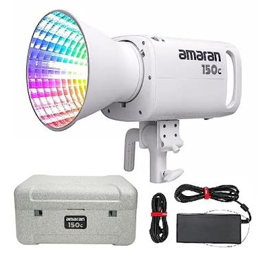 Imagem de Aputure Luz de vídeo Amaran 150c, RGBWW 150W, 2.500K a 7.500K CCT com ajuste GSM, 15.610 Lux @ 1m com refletor hiperelétrico, controle de aplicativo (branco)